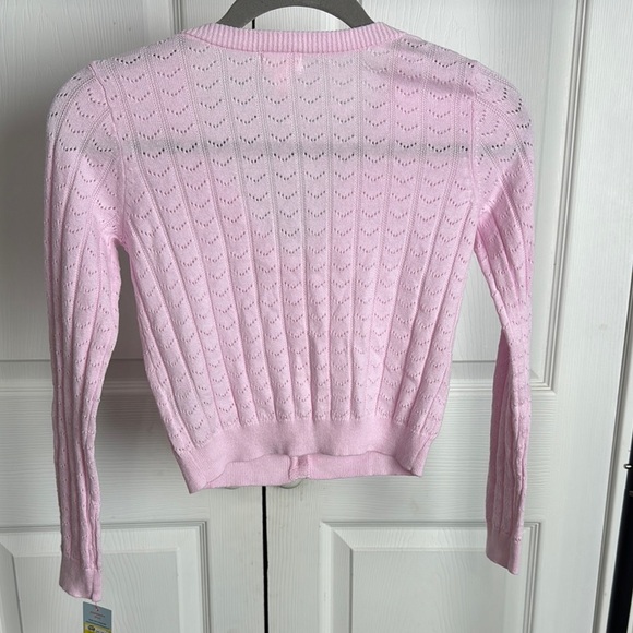 Cat & Jack Pink Cable Knit Cardigan Size 6/7, NWT - Picture 7 of 7